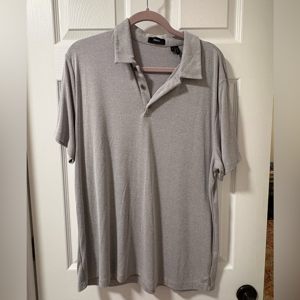 Theory Men's Grey Polo-shirt Size XL